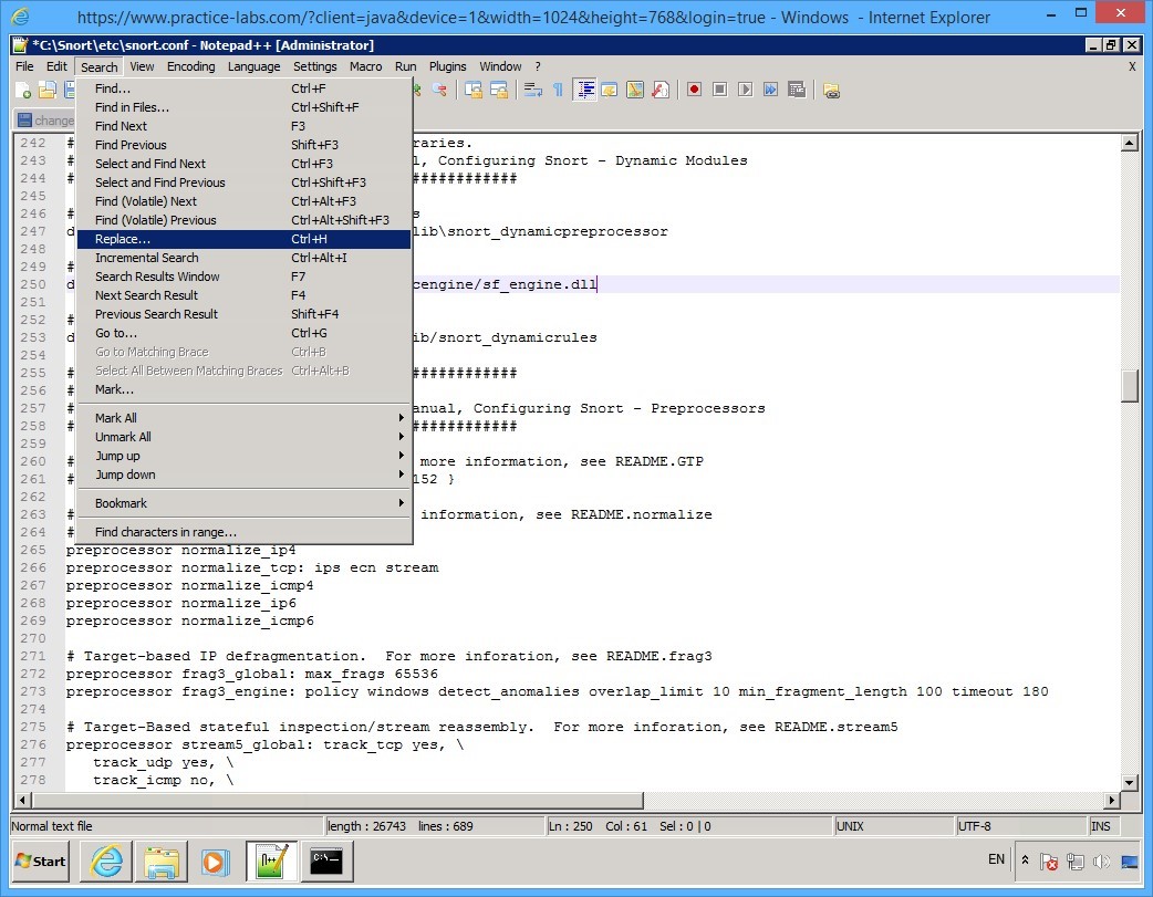 Practice Labs screenshot.